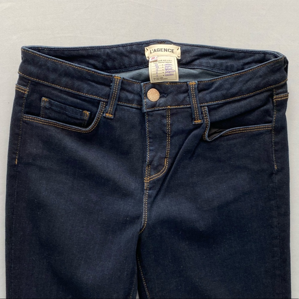 L'AGENCE Brigitte Mid-Rise Skinny Jean Dark Midnight Wash - Picture 4 of 8